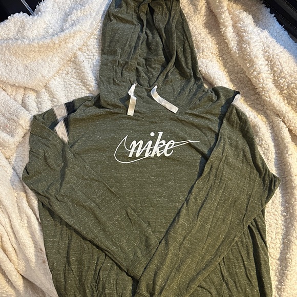 Nike Olive Green Hoodie with White Logo - Picture 1 of 1